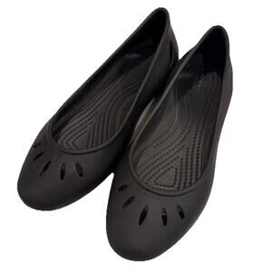NWOT Crocs Shoes Women's Size 8 Black Iconic Comfort Kelli 203954 Slip-on Flats